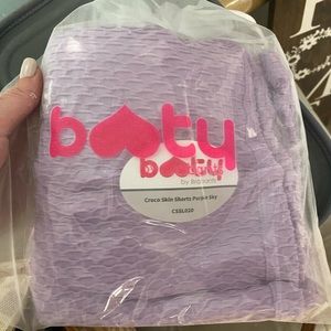 Croco Skin Shorts Purple Sky